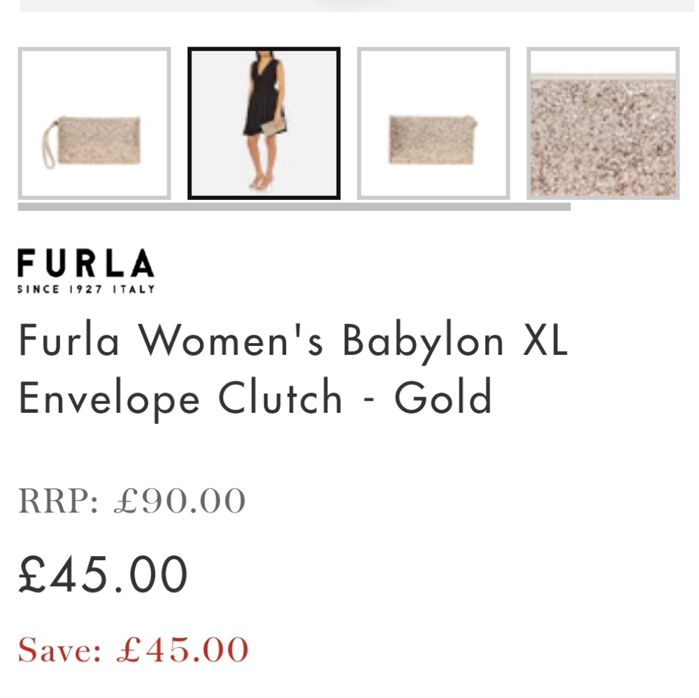 Furla Babylon XL Gold Glitter Clutch ~ Like New! - Picture 11 of 11